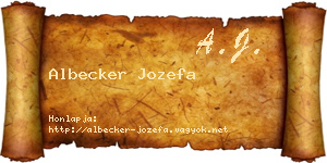 Albecker Jozefa névjegykártya